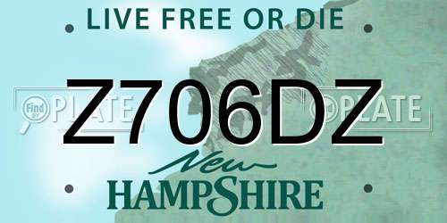 Z706DZ New Hampshire License Plate