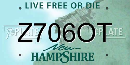 Z706OT New Hampshire License Plate
