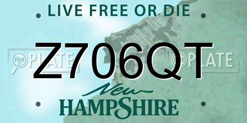 Z706QT New Hampshire License Plate