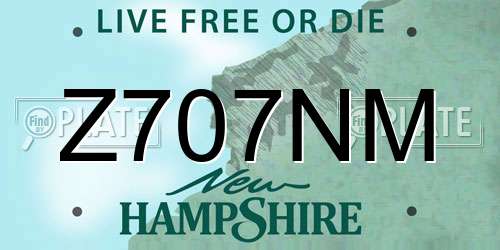 Z707NM New Hampshire License Plate