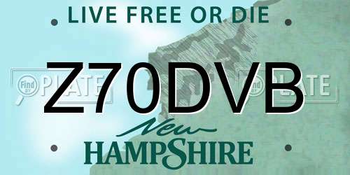 Z70DVB New Hampshire License Plate