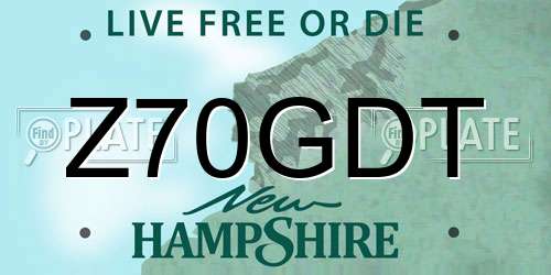 Z70GDT New Hampshire License Plate