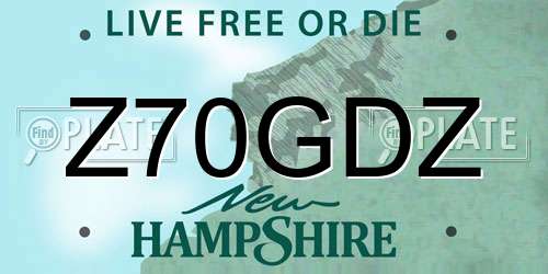 Z70GDZ New Hampshire License Plate