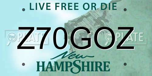 Z70GOZ New Hampshire License Plate