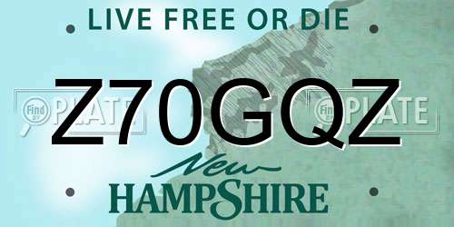 Z70GQZ New Hampshire License Plate