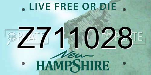 Z711028 New Hampshire License Plate