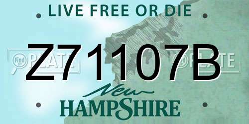 Z71107B New Hampshire License Plate