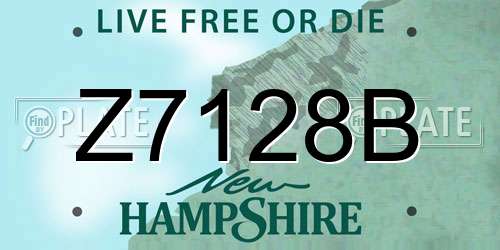 Z7128B New Hampshire License Plate