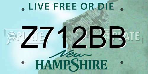 Z712BB New Hampshire License Plate