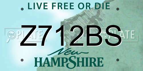 Z712BS New Hampshire License Plate