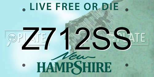 Z712SS New Hampshire License Plate