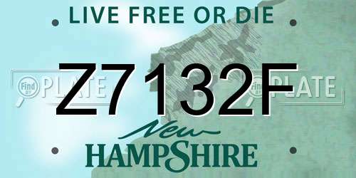 Z7132F New Hampshire License Plate
