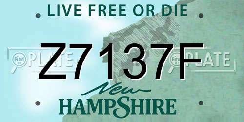 Z7137F New Hampshire License Plate