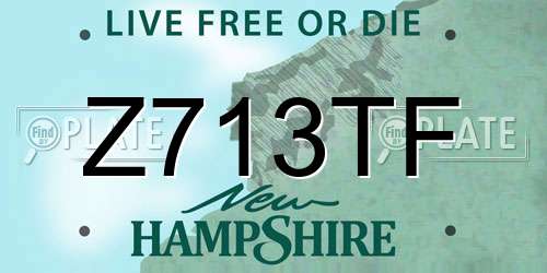 Z713TF New Hampshire License Plate