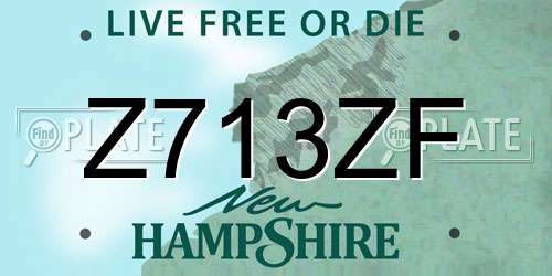 Z713ZF New Hampshire License Plate