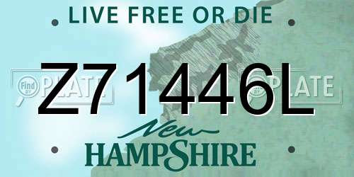 Z71446L New Hampshire License Plate