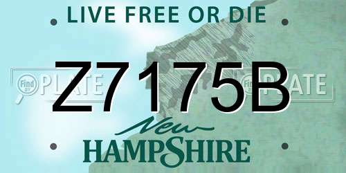 Z7175B New Hampshire License Plate