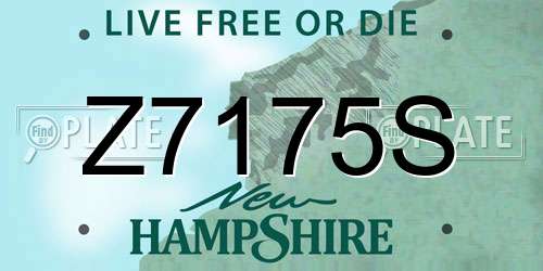 Z7175S New Hampshire License Plate
