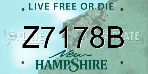 Z7178B New Hampshire License Plate