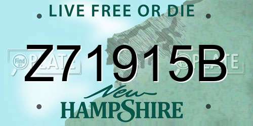 Z71915B New Hampshire License Plate