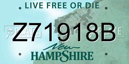 Z71918B New Hampshire License Plate