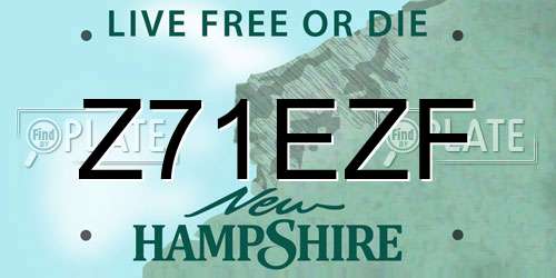 Z71EZF New Hampshire License Plate