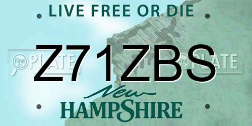Z71ZBS New Hampshire License Plate