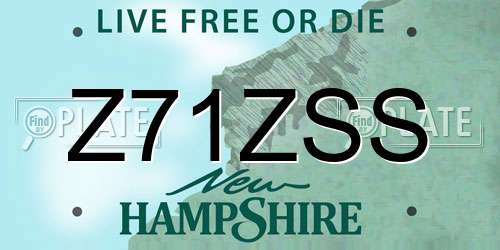 Z71ZSS New Hampshire License Plate