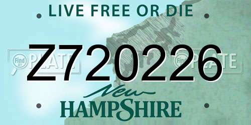 Z720226 New Hampshire License Plate