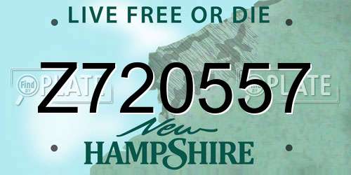 Z720557 New Hampshire License Plate