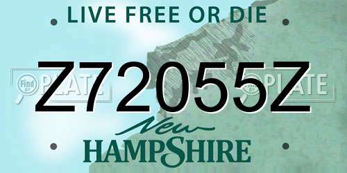 Z72055Z New Hampshire License Plate