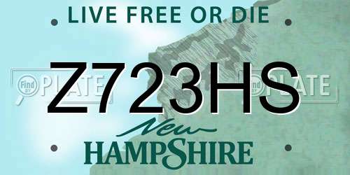 Z723HS New Hampshire License Plate