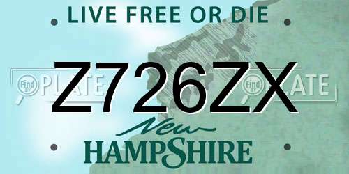 Z726ZX New Hampshire License Plate