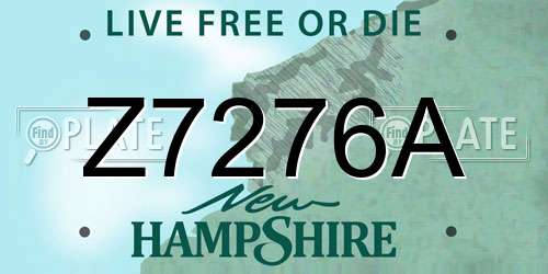 Z7276A New Hampshire License Plate