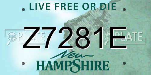 Z7281E New Hampshire License Plate