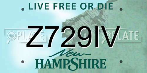 Z729IV New Hampshire License Plate