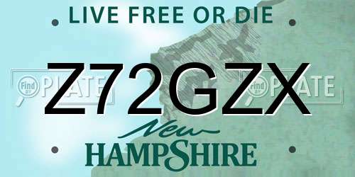 Z72GZX New Hampshire License Plate