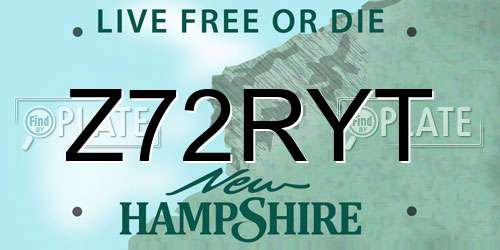 Z72RYT New Hampshire License Plate