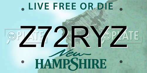 Z72RYZ New Hampshire License Plate