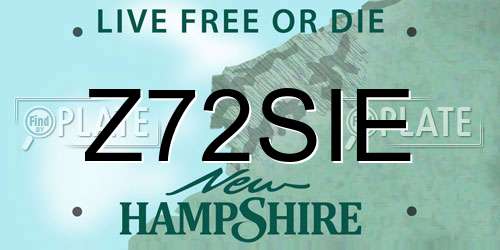 Z72SIE New Hampshire License Plate