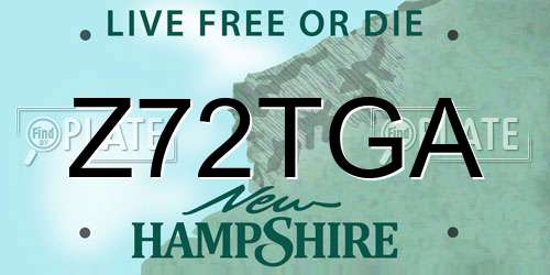 Z72TGA New Hampshire License Plate