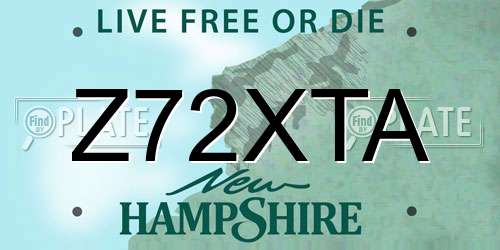 Z72XTA New Hampshire License Plate