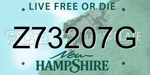Z73207G New Hampshire License Plate