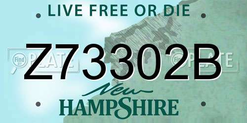 Z73302B New Hampshire License Plate
