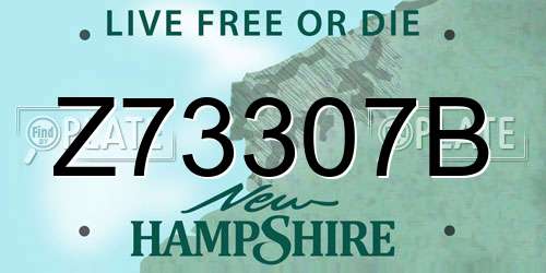 Z73307B New Hampshire License Plate