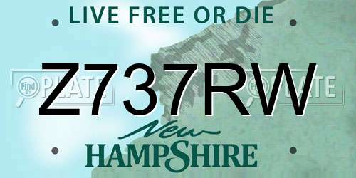 Z737RW New Hampshire License Plate