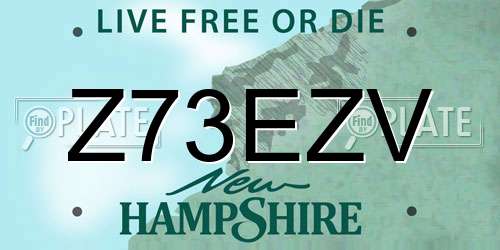 Z73EZV New Hampshire License Plate