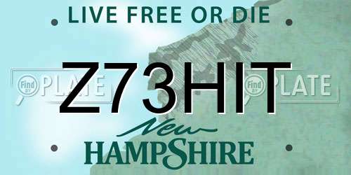 Z73HIT New Hampshire License Plate