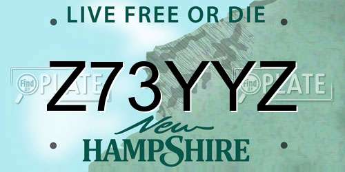 Z73YYZ New Hampshire License Plate