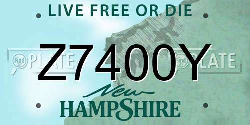 Z7400Y New Hampshire License Plate
